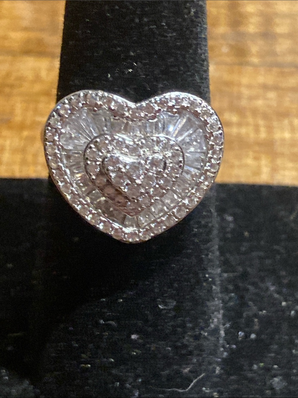 925 Silver CZ Heart Ring - Picture 2 of 11